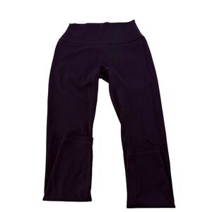 INGIA Womens High Waisted Performance Leggings Dark Plum Burgundy Size S 5583
